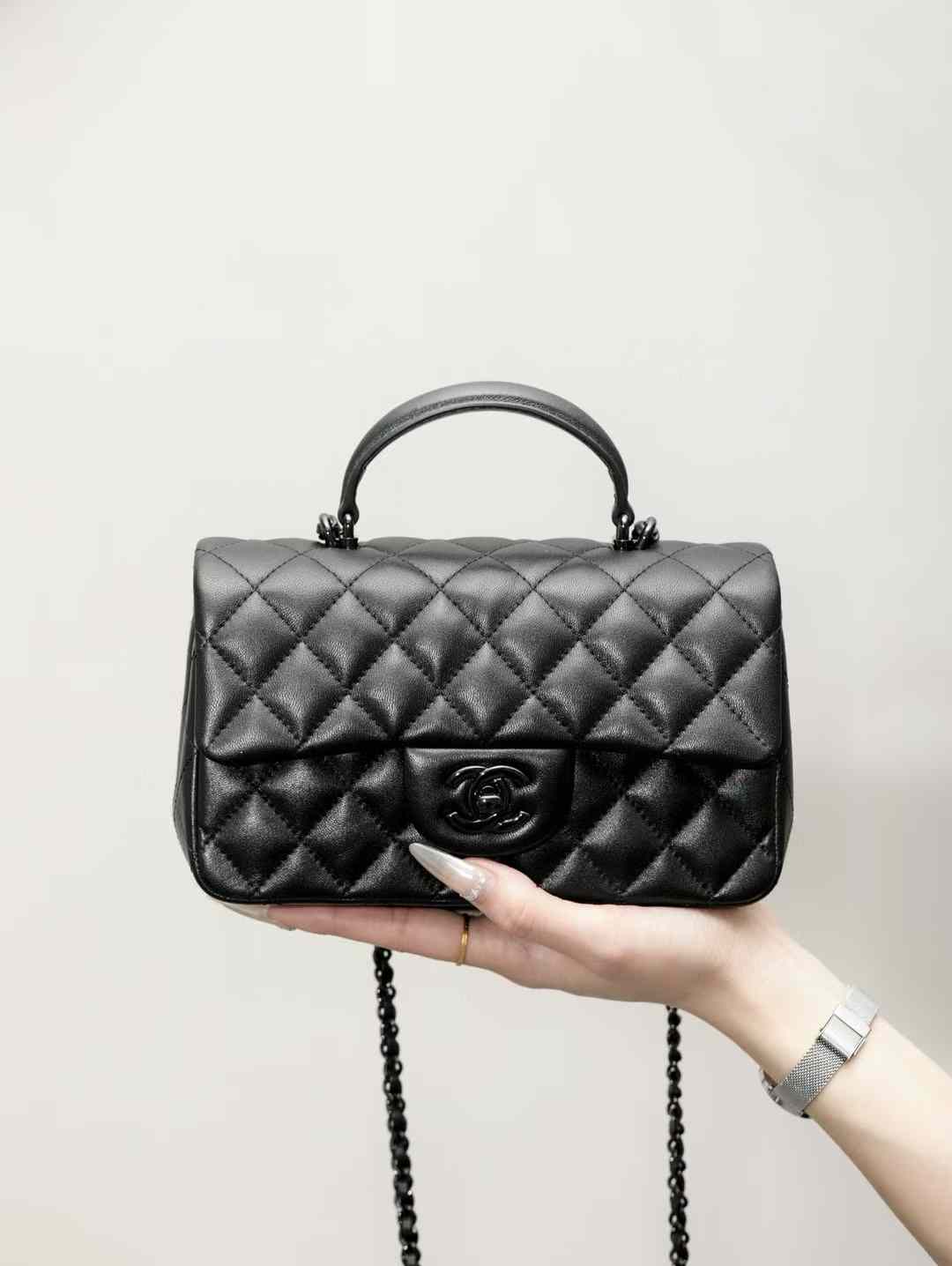 Chanel Mini Classic Handbag With Top Handle view 1