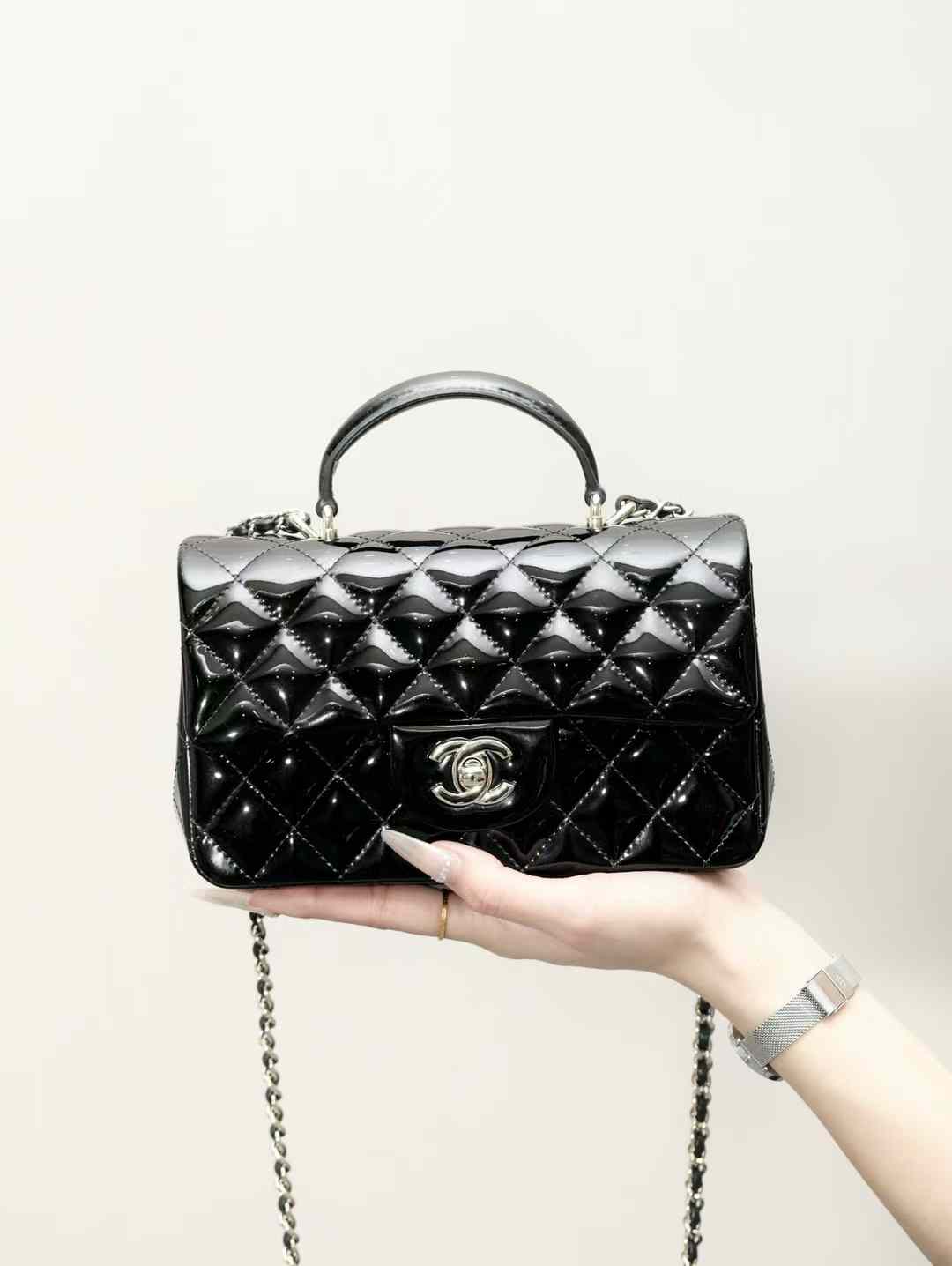 Chanel Mini Classic Handbag With Top Handle view 1