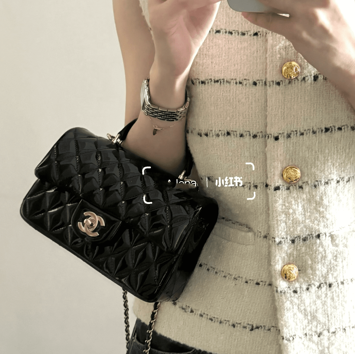 Chanel Mini Classic Handbag With Top Handle view 10