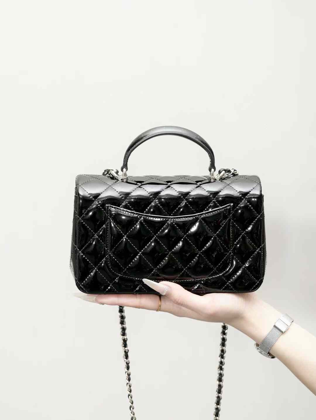 Chanel Mini Classic Handbag With Top Handle view 2