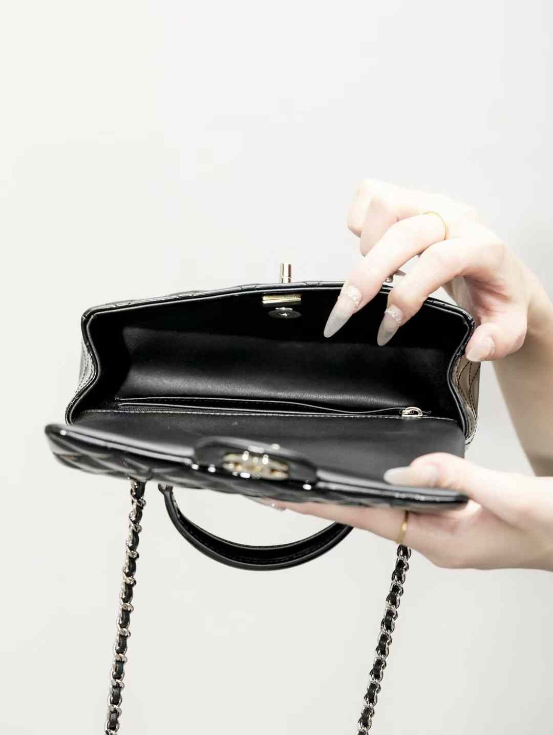 Chanel Mini Classic Handbag With Top Handle view 3