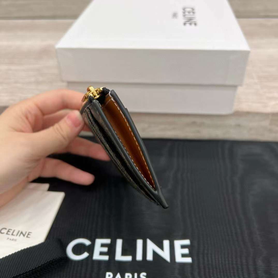Celine Card holder in Triomphe canvas with Print view 3