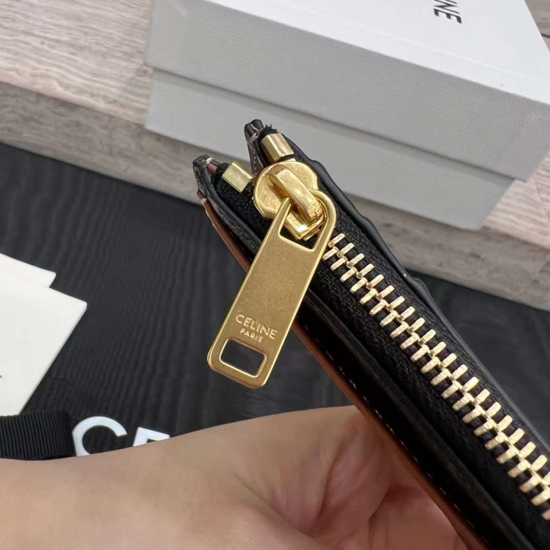Celine Card holder in Triomphe canvas with Print view 7
