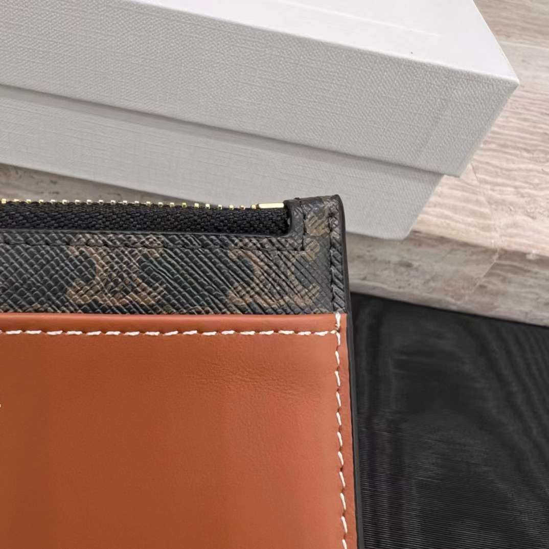 Celine Card holder in Triomphe canvas with Print view 8