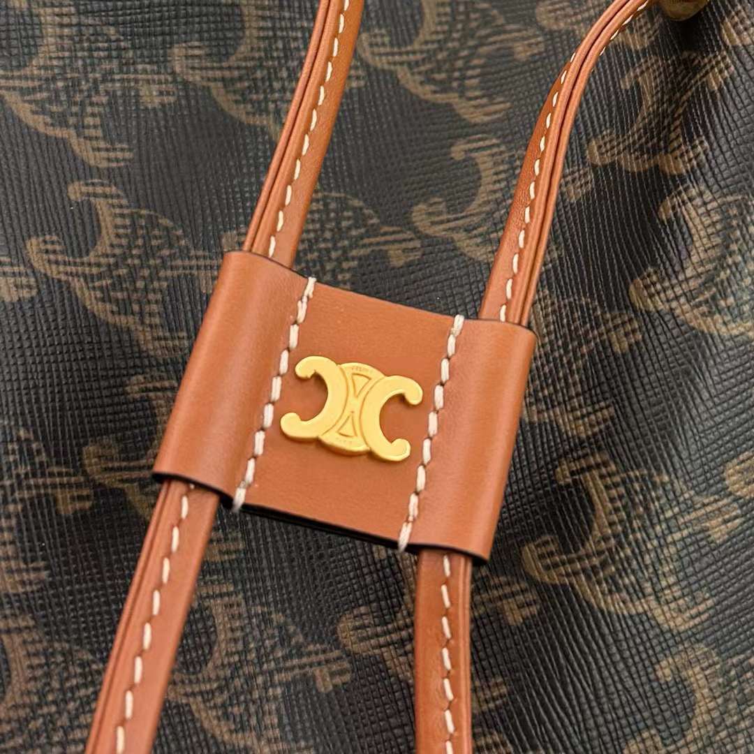 Celine Clara Bag In Triomphe Canvas And Calfskin view 8
