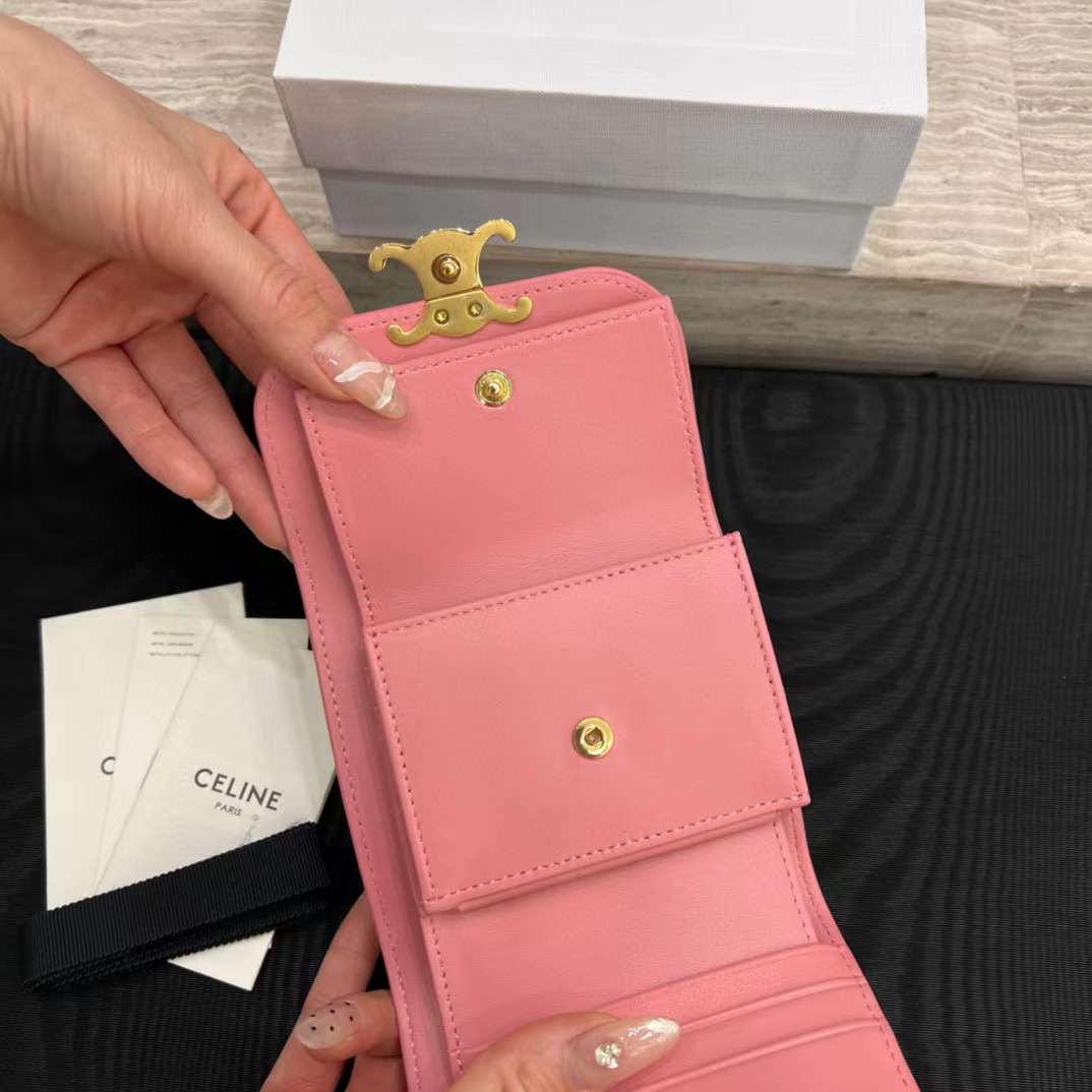 Celine NEW Triumphal Arch logo wallet view 5