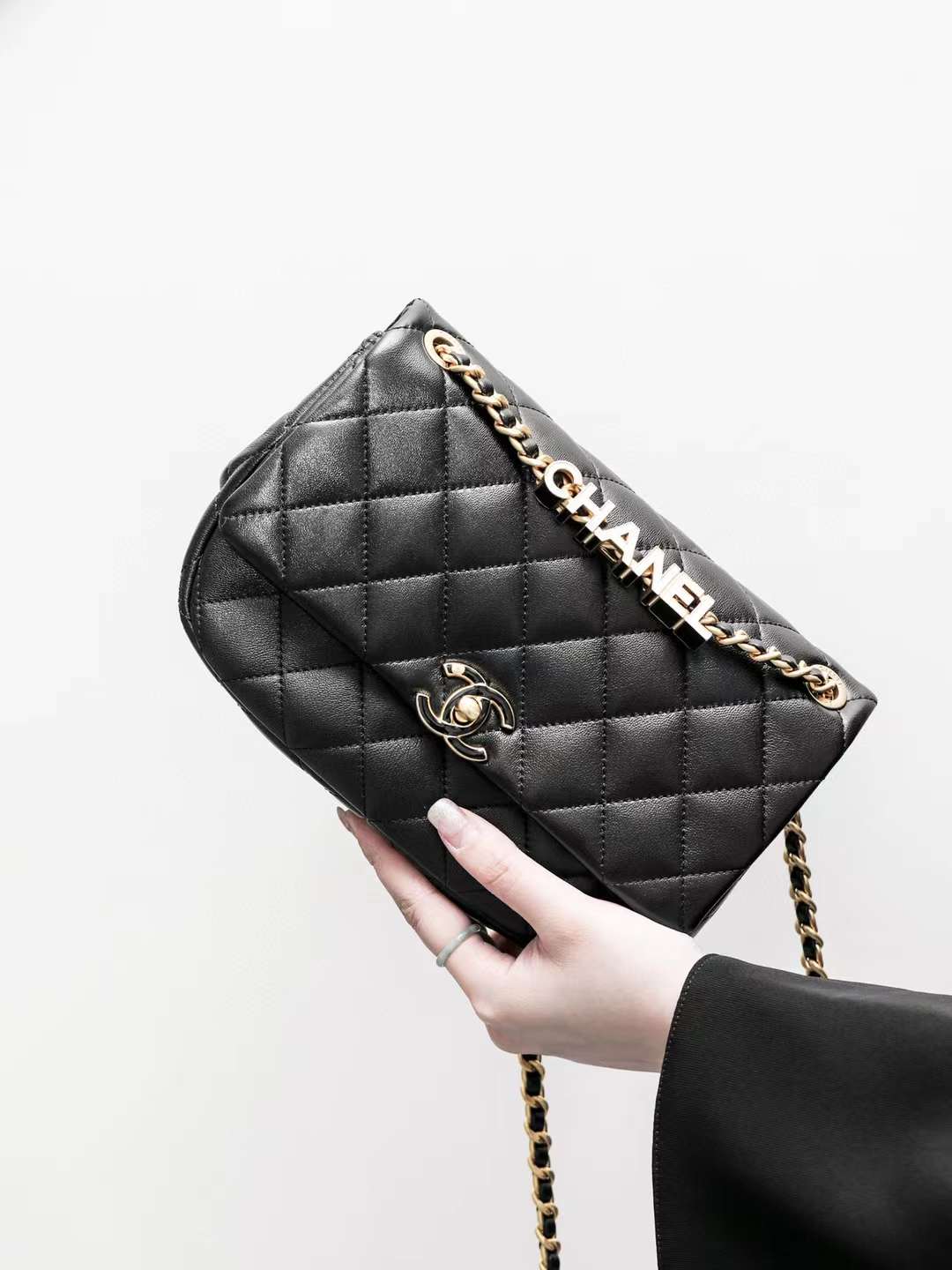Chanel 24P Enamel letter flap bag view 1