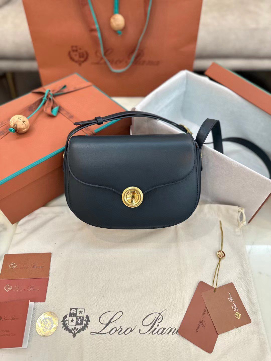 Loro Piana saddle bag view 1