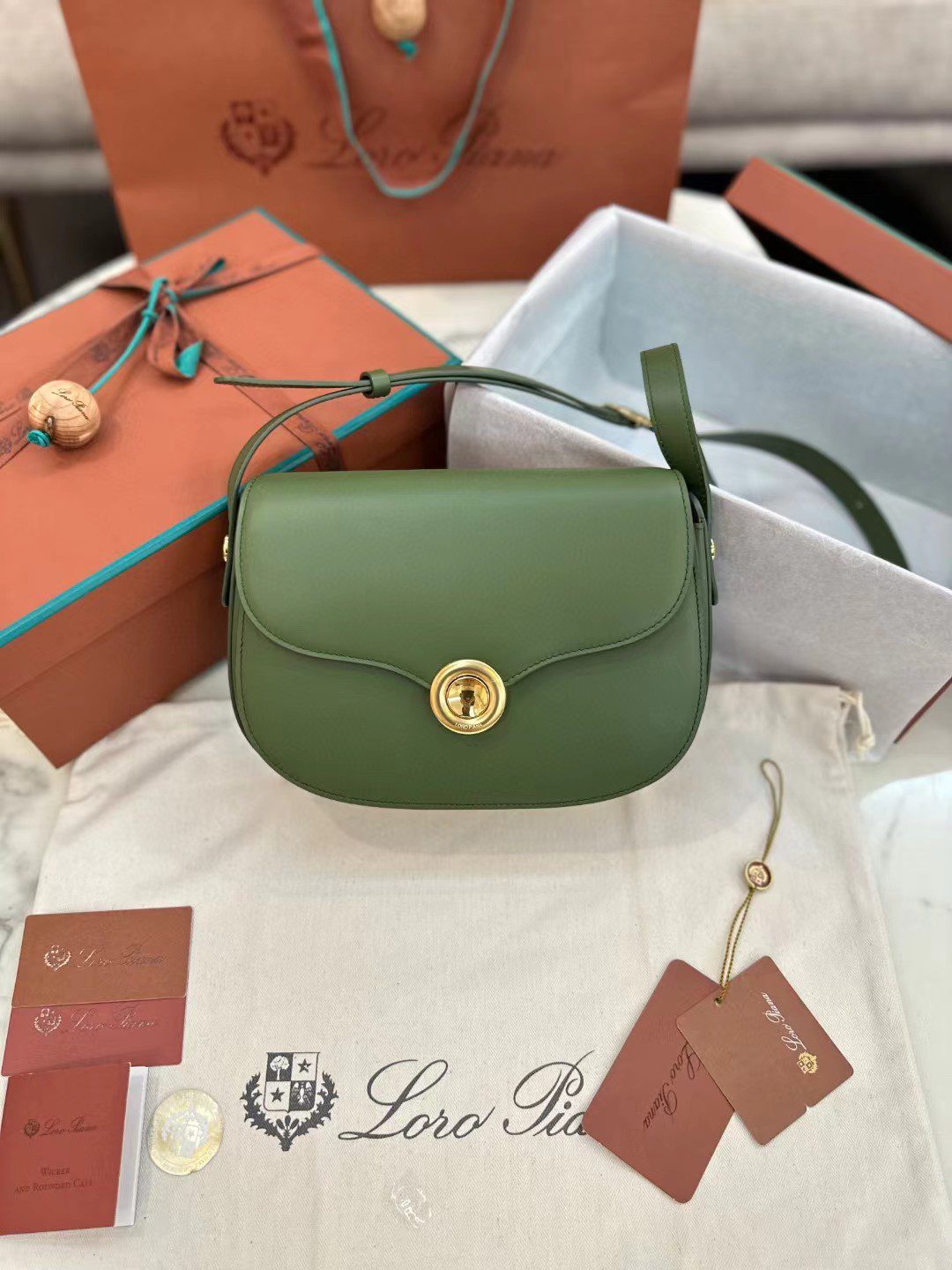 Loro Piana saddle bag view 1