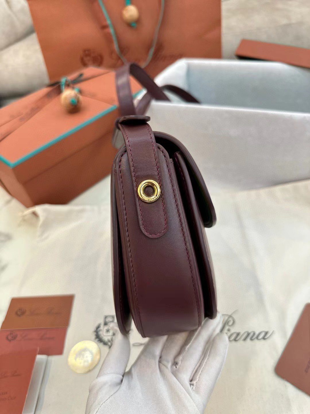 Loro Piana saddle bag view 4
