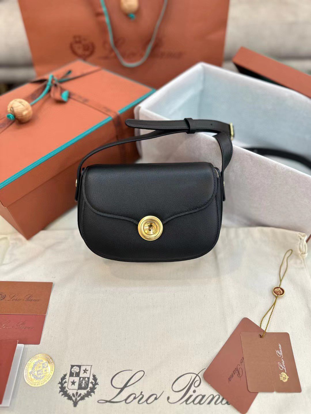 Loro Piana saddle bag view 1