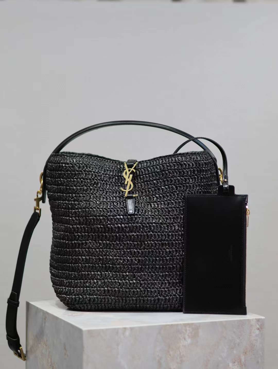 Saint Laurent LE 37 Woven bucket bag view 2