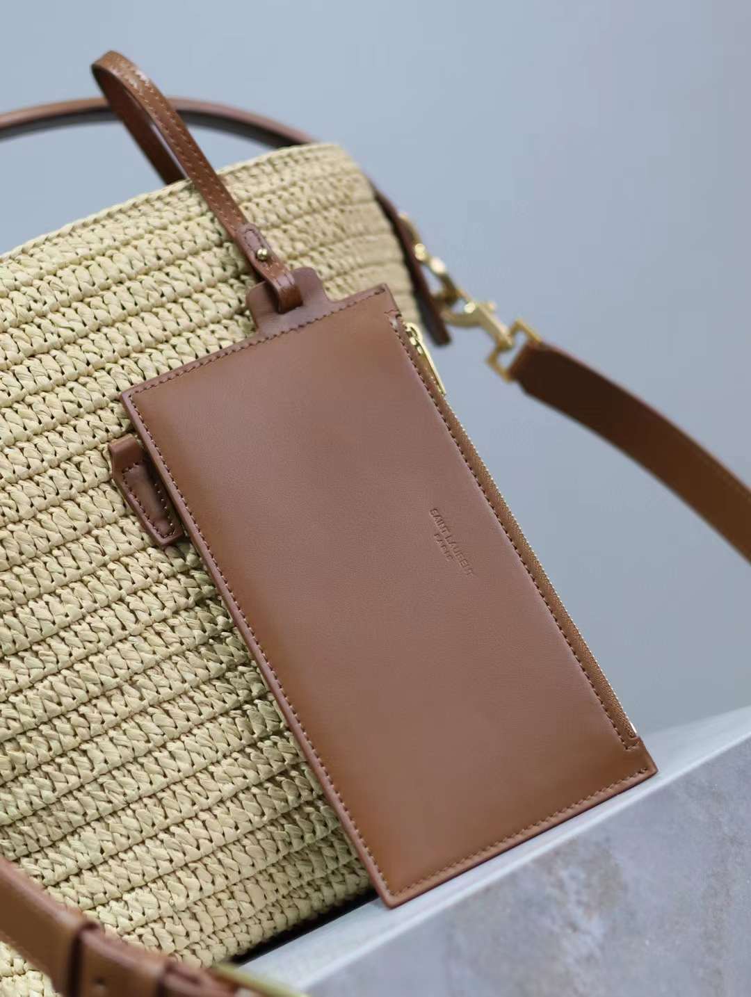 Saint Laurent LE 37 Woven bucket bag view 6