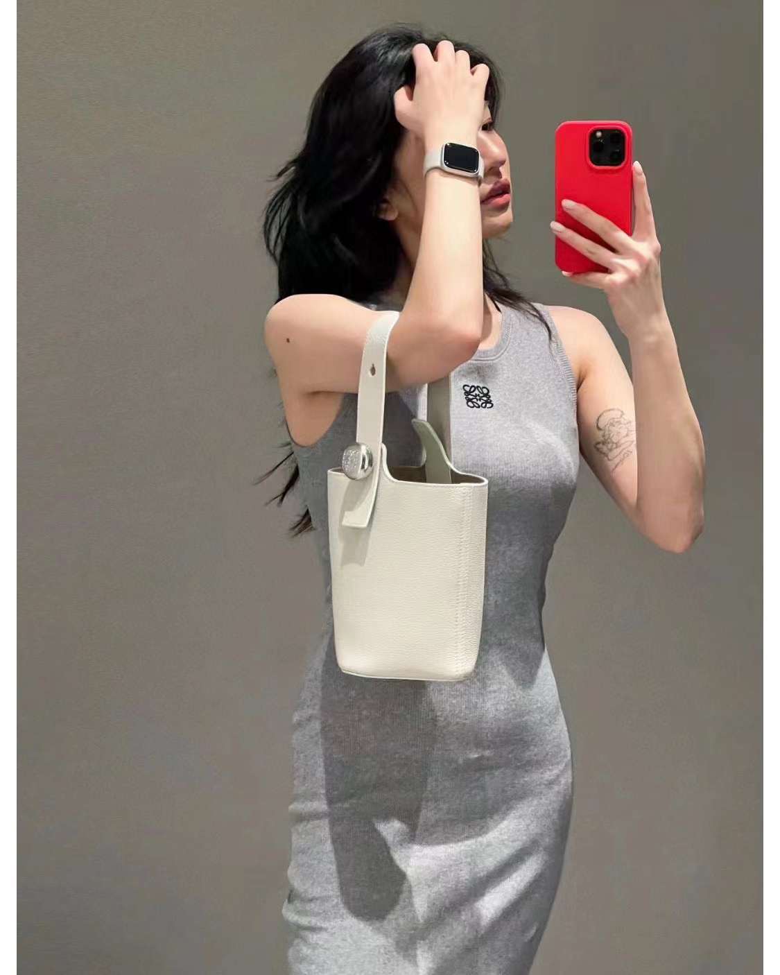 Loewe pebble mini bucket bag view 2