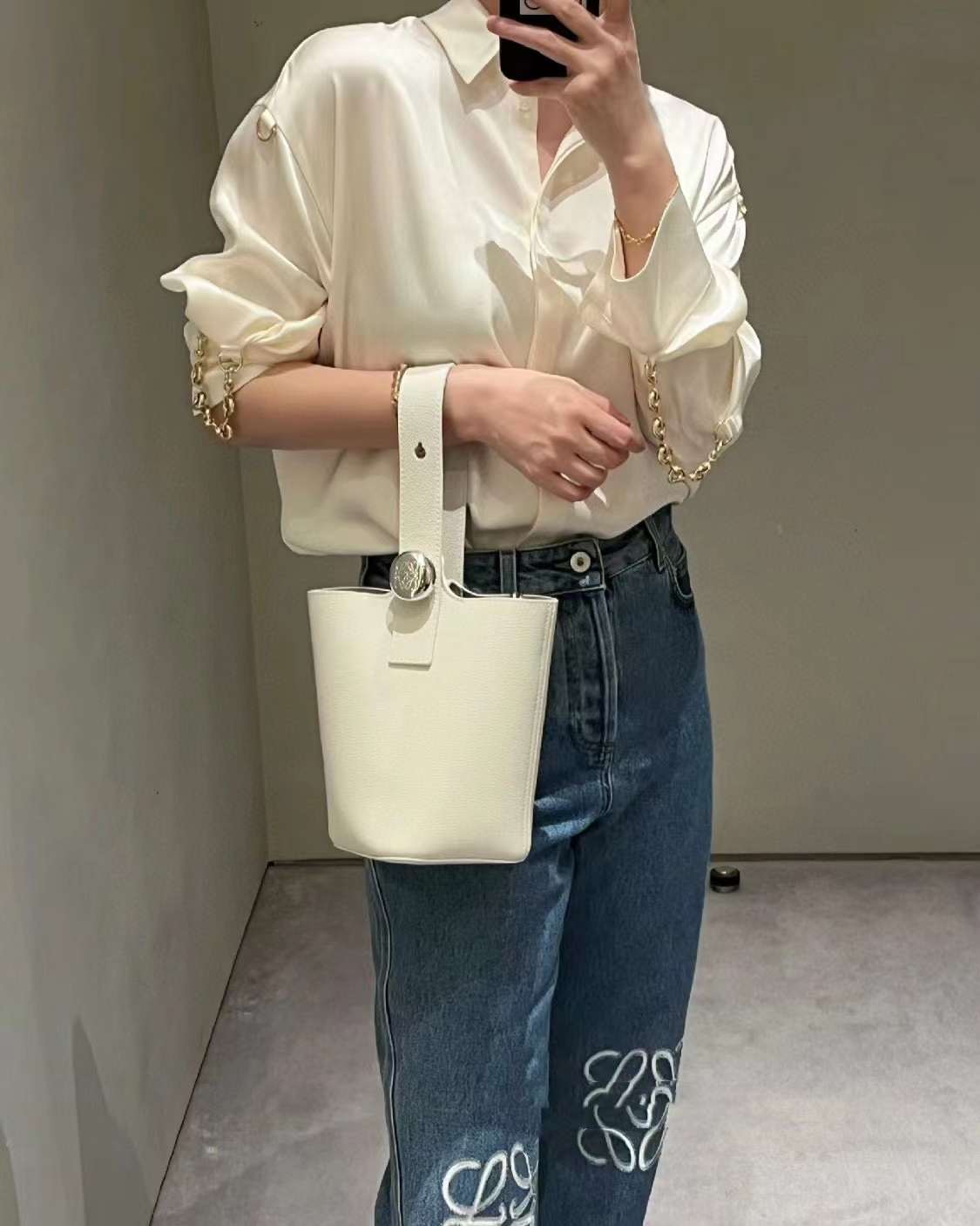 Loewe pebble mini bucket bag view 9