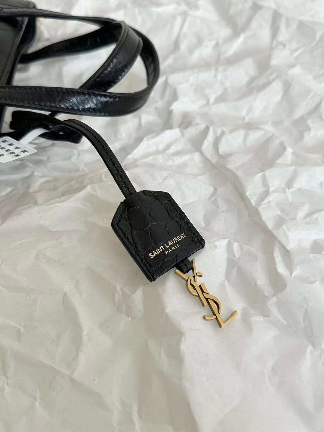 Saint Laurent mini Crocodile print tote bag view 7