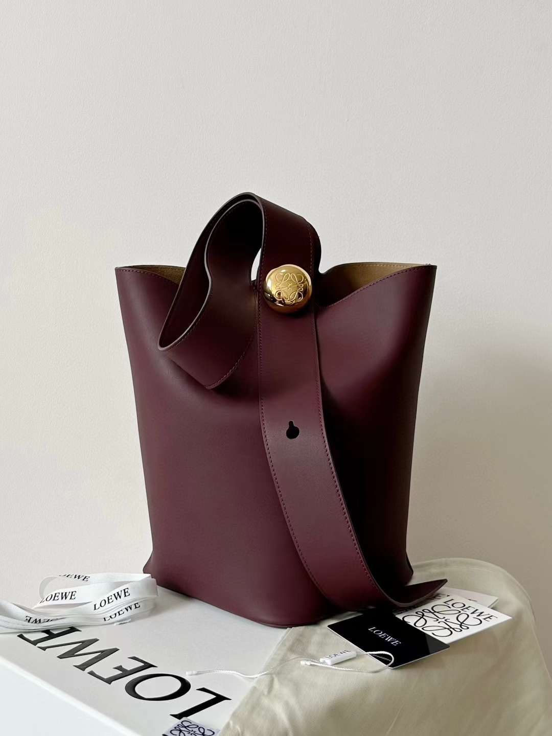Loewe pebble Bucket bag view 2