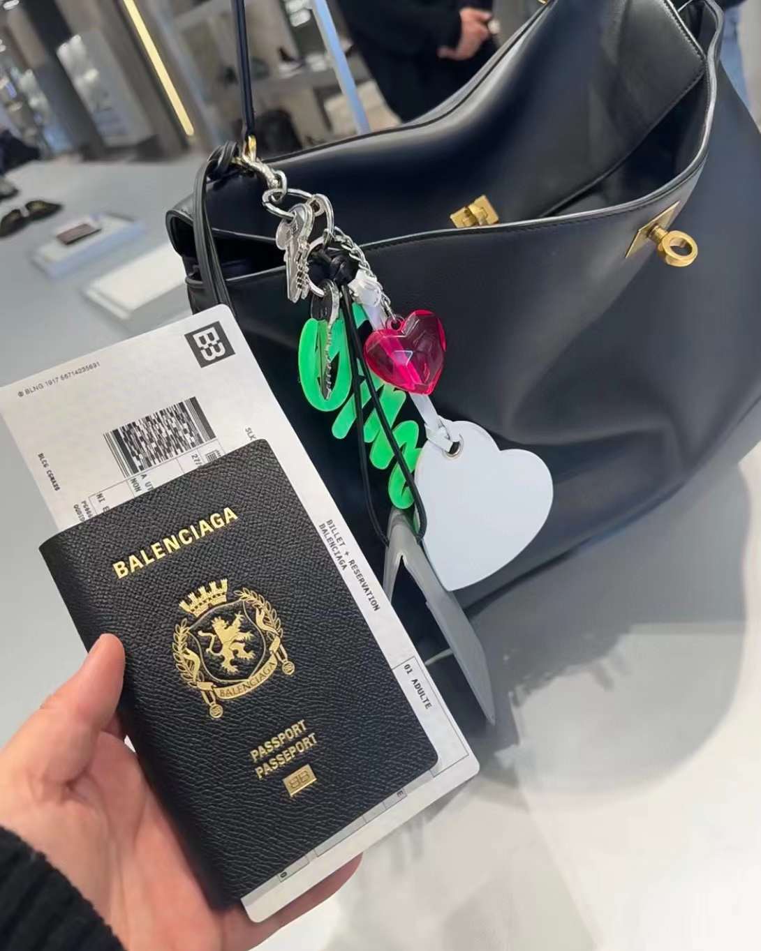 Balenciaga Air ticket PASSPORT purse view 1