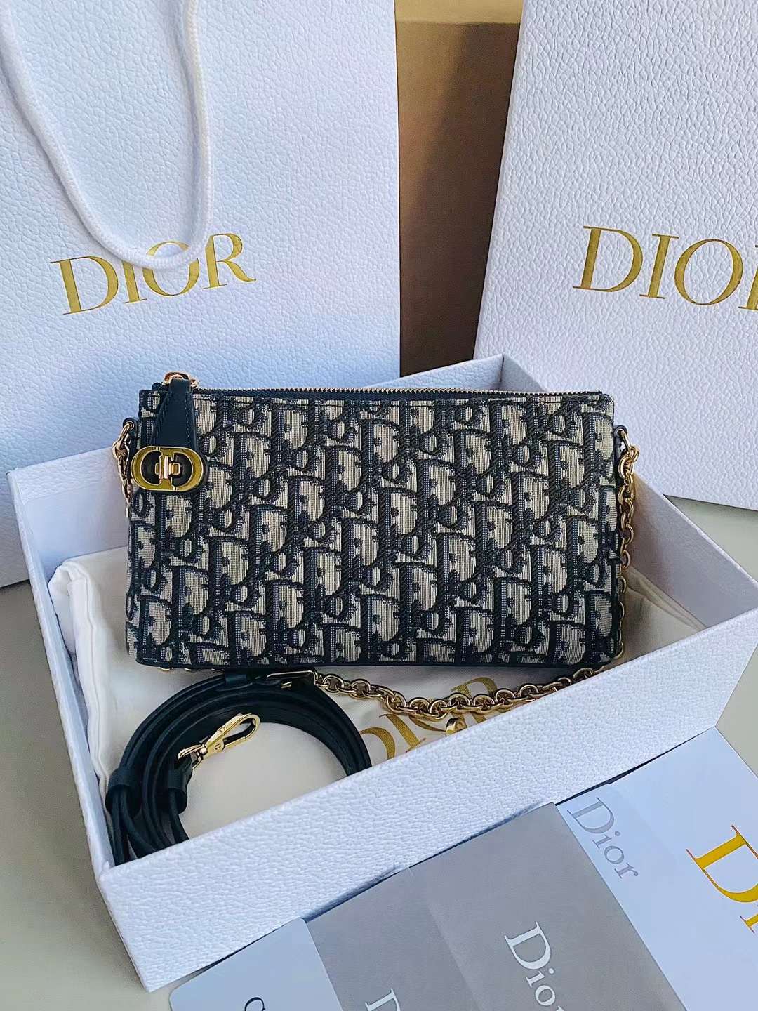 Dior Canvas mahjong bag view 2