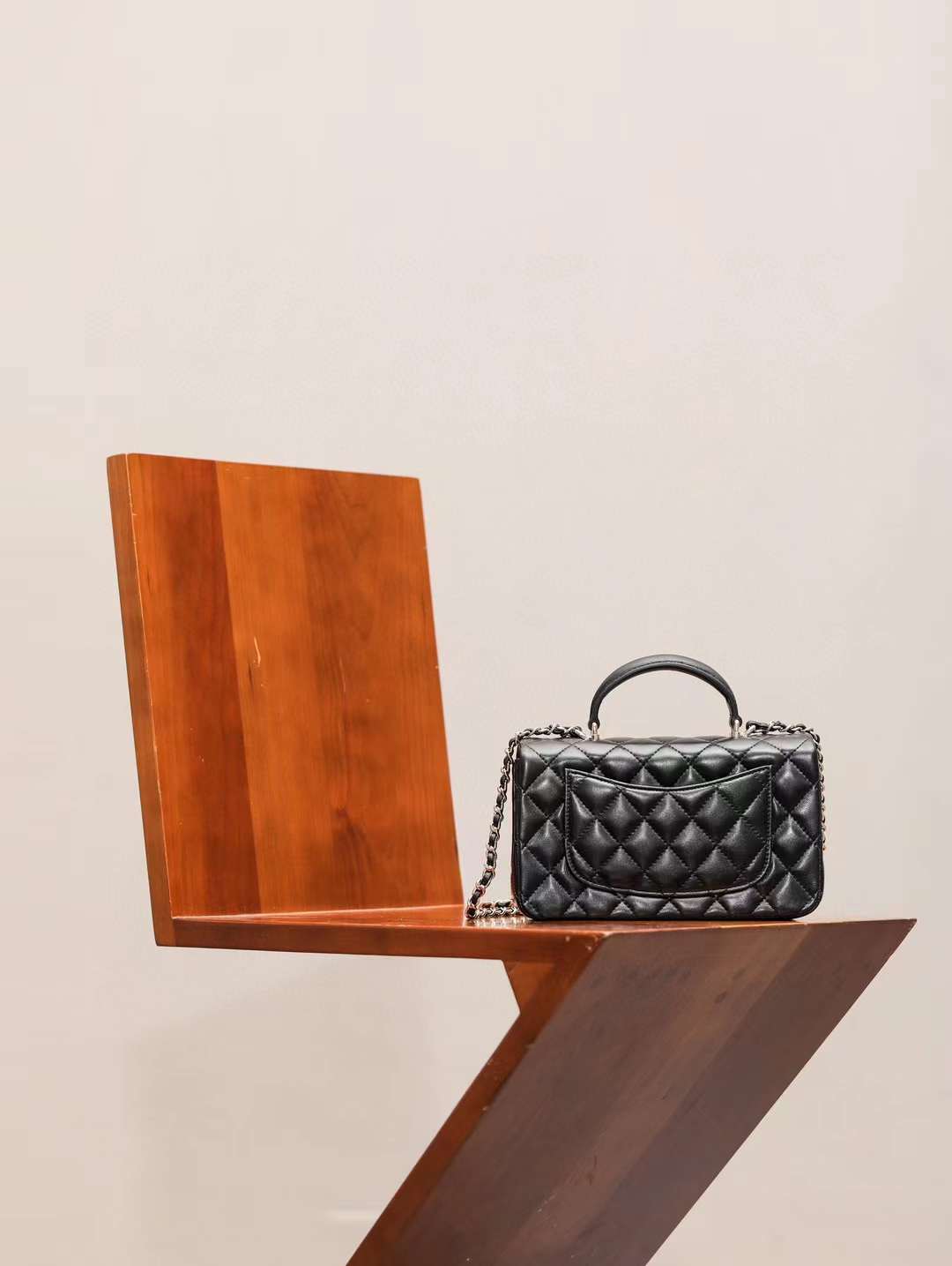 Chanel CF handle wrist bag view 3