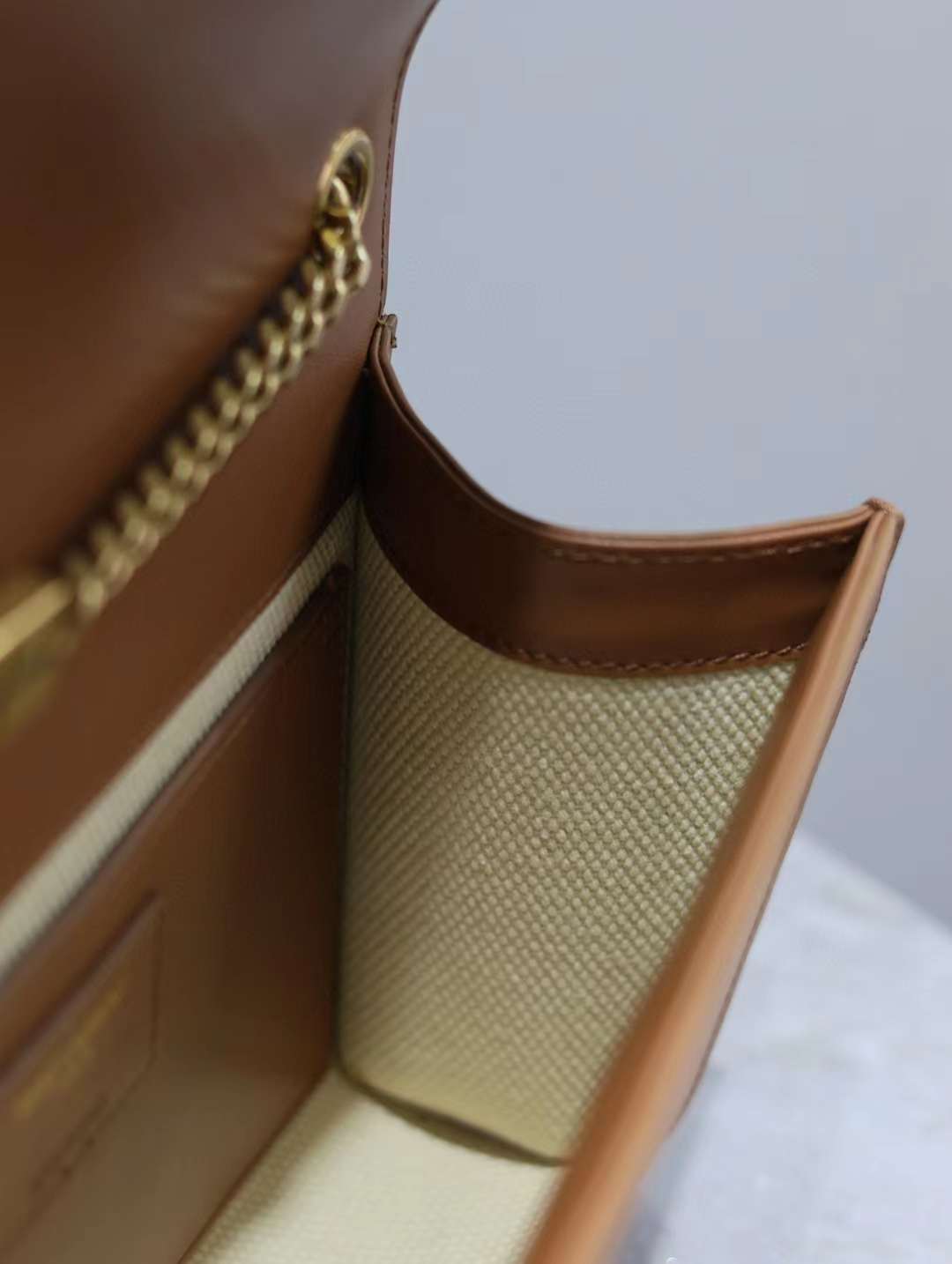 Saint Laurent KATE small canvas and plant-tanned leather handbag view 6