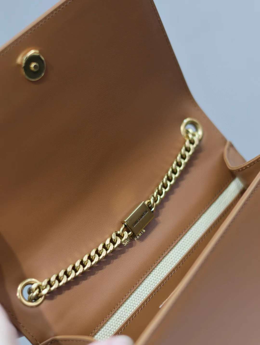 Saint Laurent KATE small canvas and plant-tanned leather handbag view 8