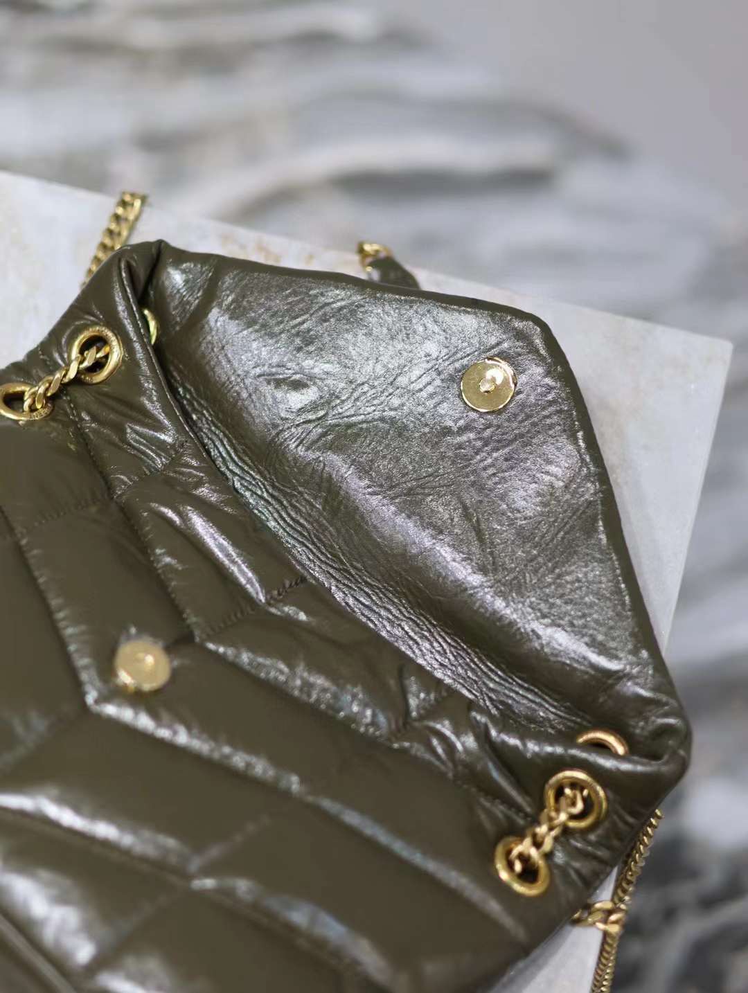 Saint Laurent Loulou Puffer Double chain bag view 5