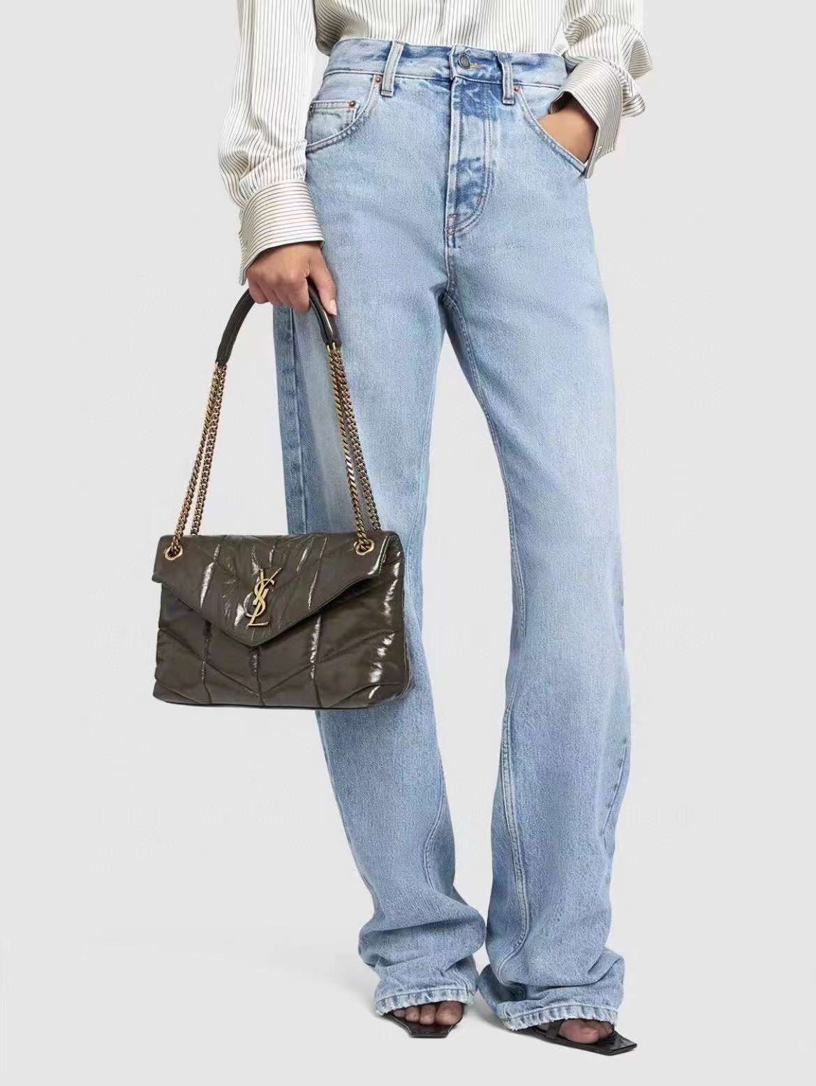 Saint Laurent Loulou Puffer Double chain bag view 9
