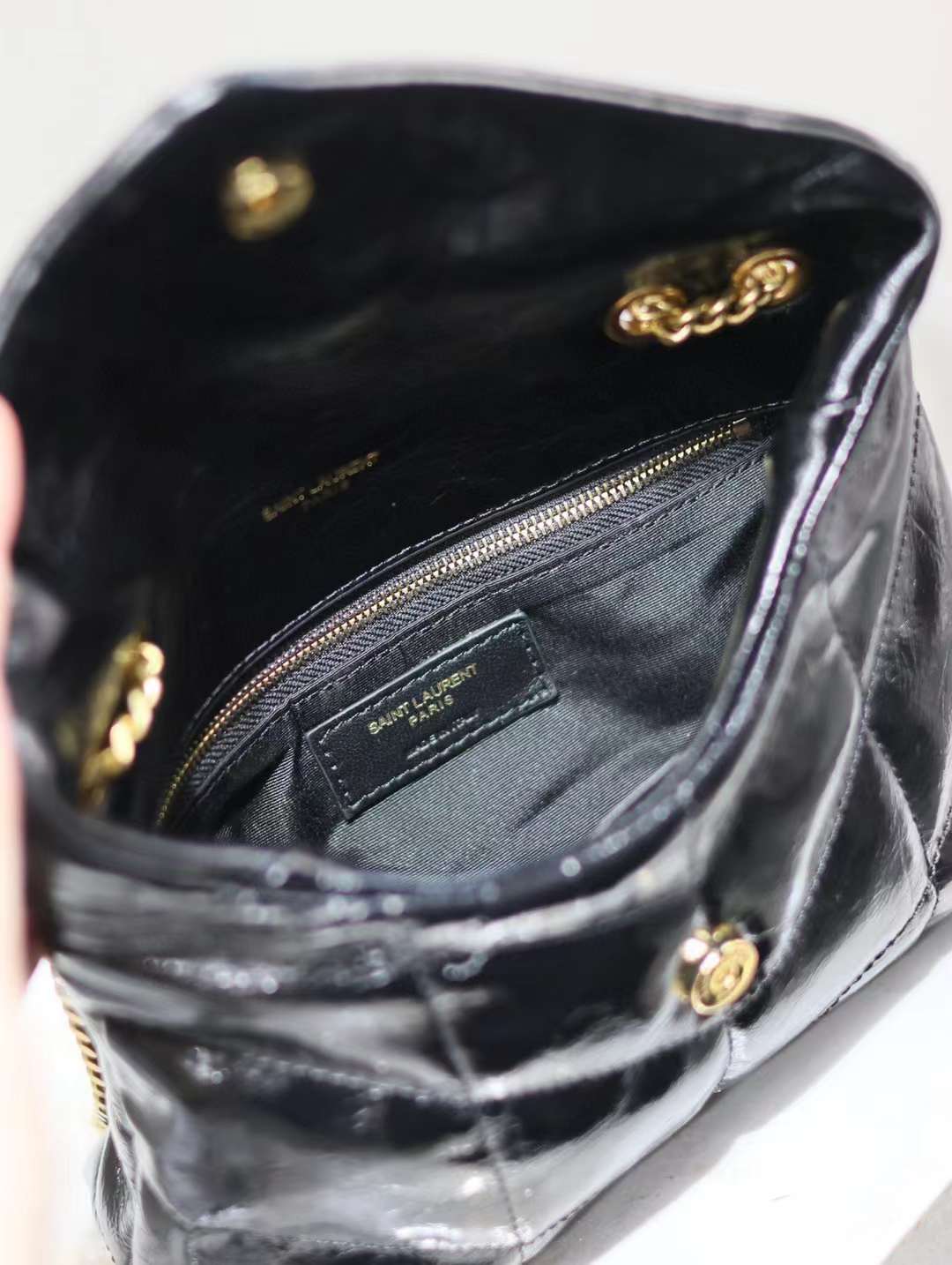 Saint Laurent Loulou Puffer mini Double chain bag view 3