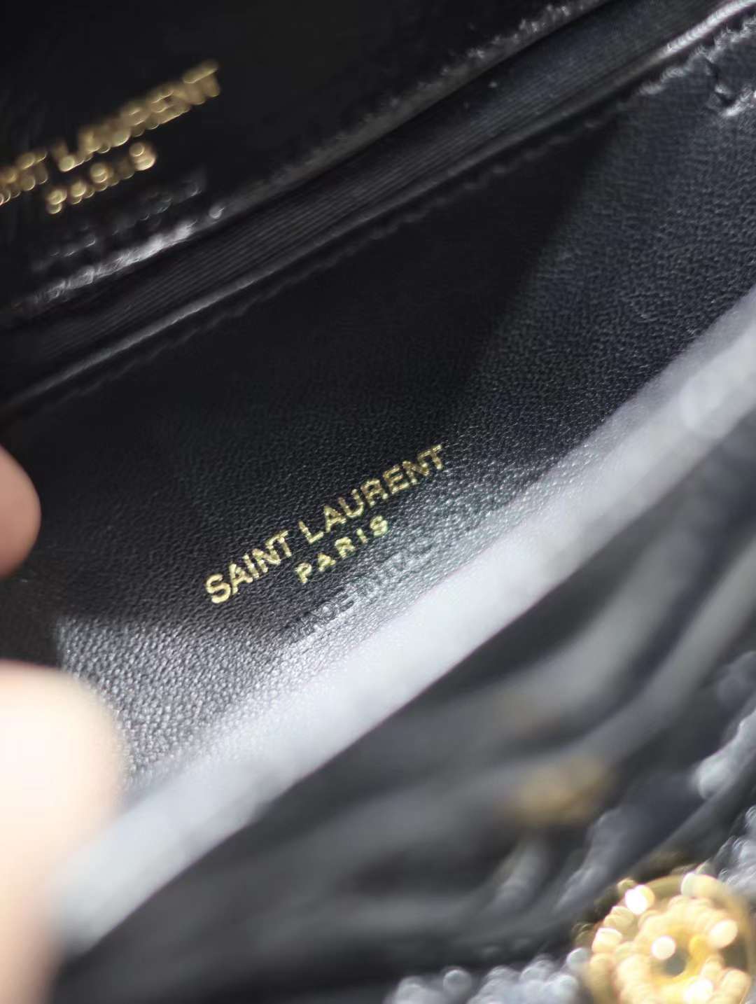 Saint Laurent mini college oil wax leather chain postman bag view 5