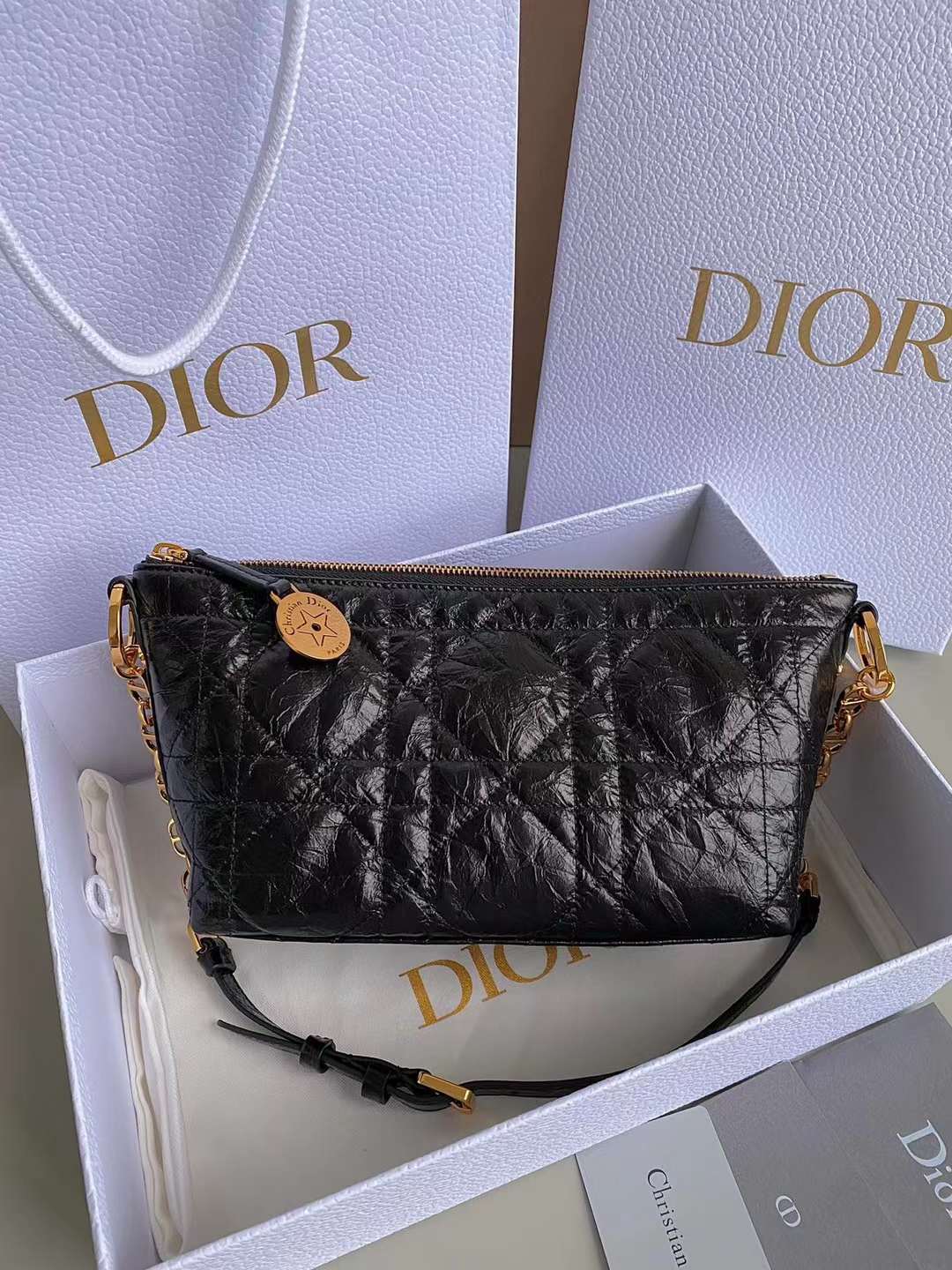 Dior oil wax leather star bag view 1