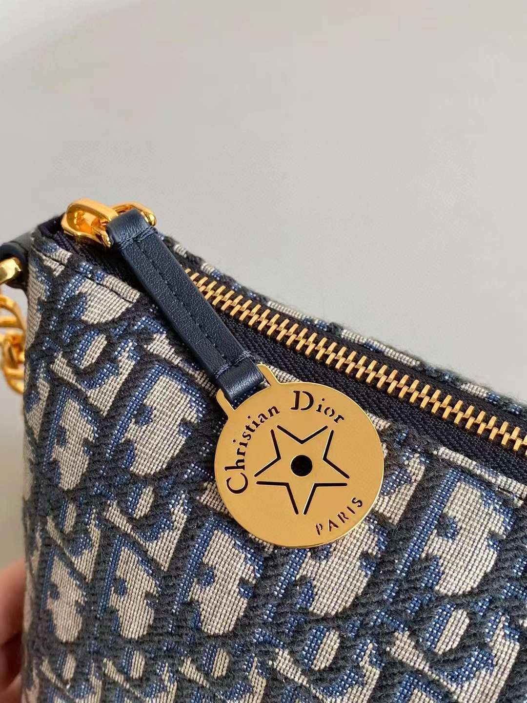 Dior star blue canvas bag view 6