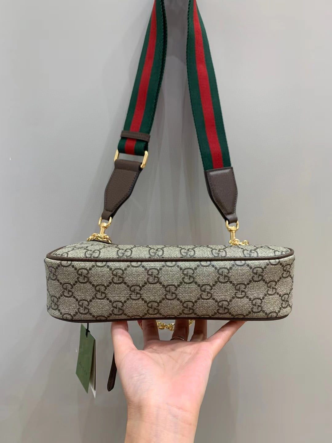 Gucci Ophidia GG Small Handbag with Strawberry Pendant view 6