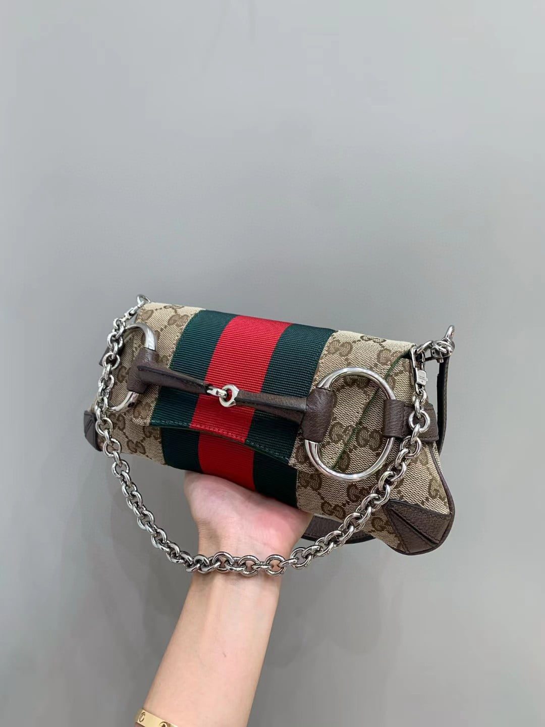 Gucci Horsebit Chain Small Shoulder Bag view 3