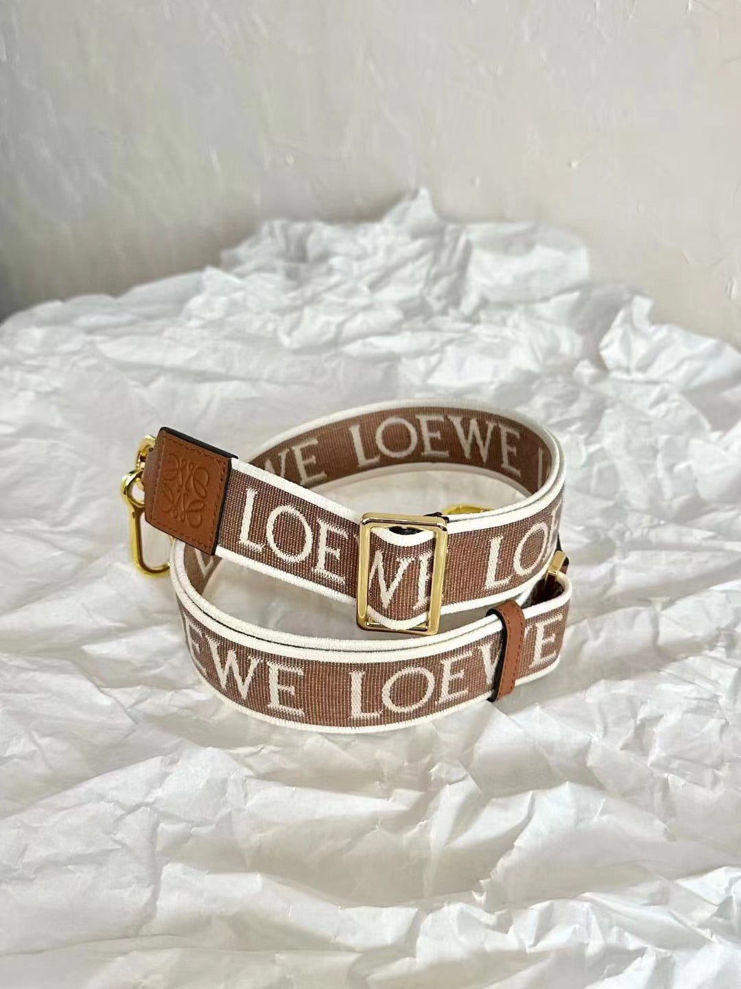 Loewe Anagram Strap in jacquard and calfskin view 1