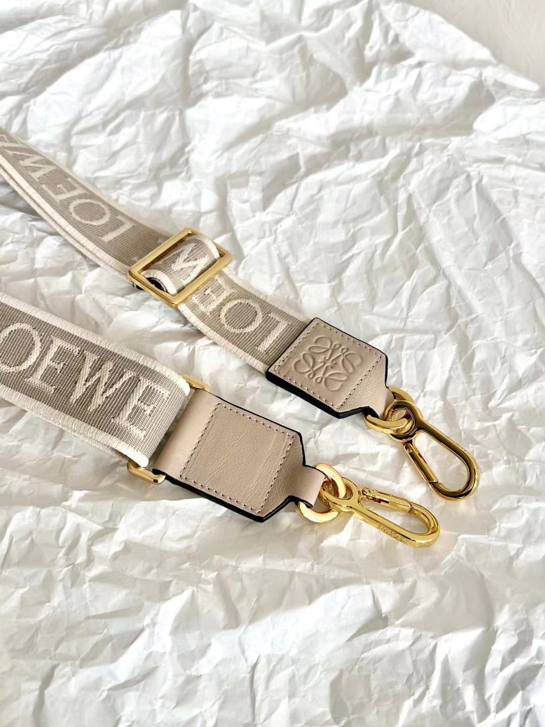 Loewe Anagram Strap in jacquard and calfskin view 10