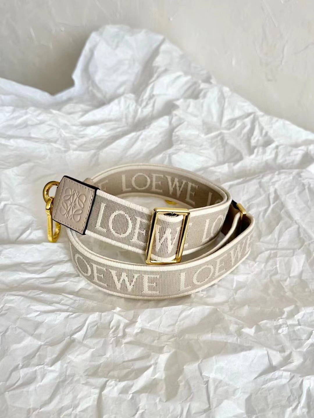 Loewe Anagram Strap in jacquard and calfskin view 6