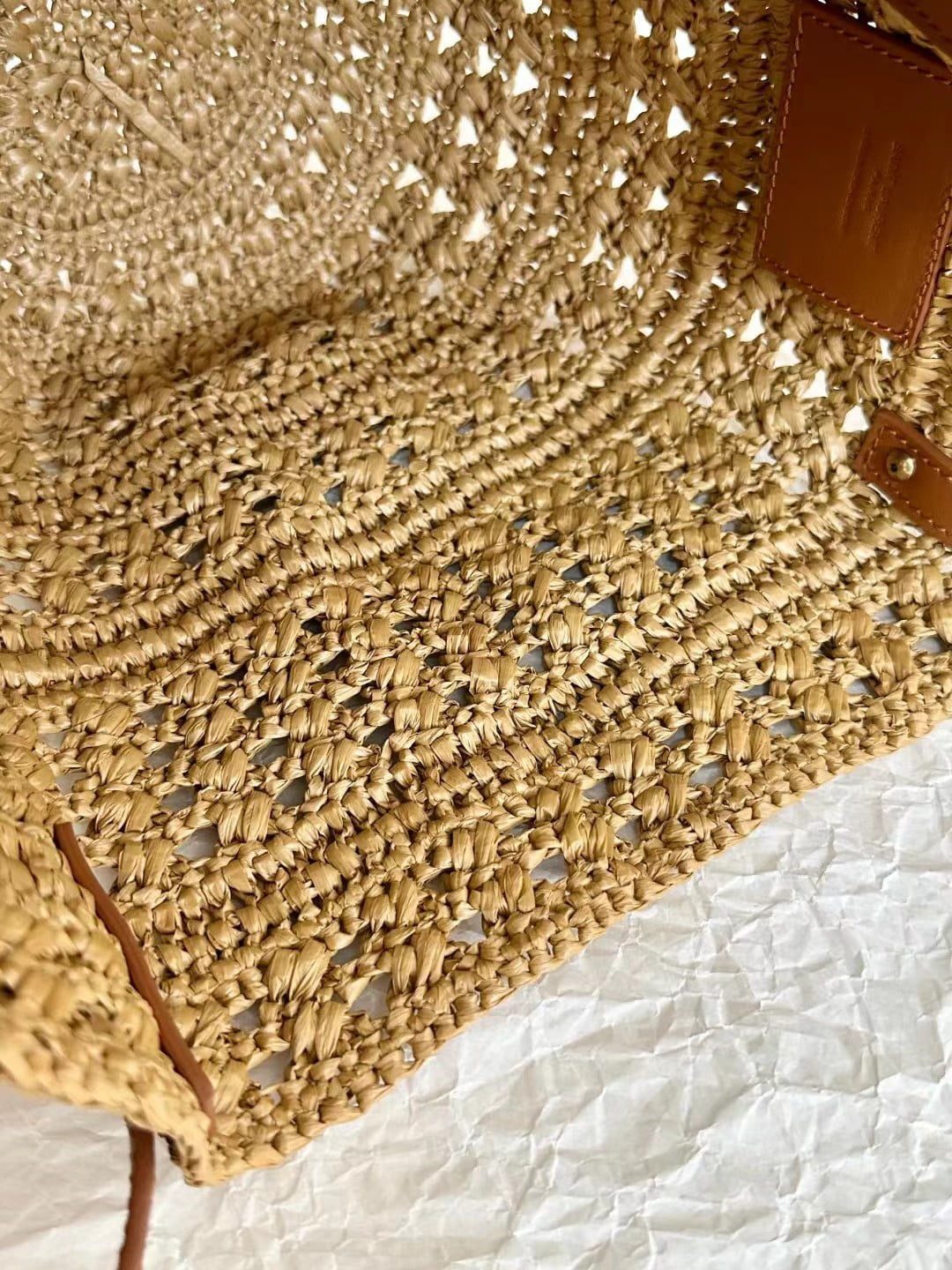 Saint Laurent Panier Raffia Bag view 12