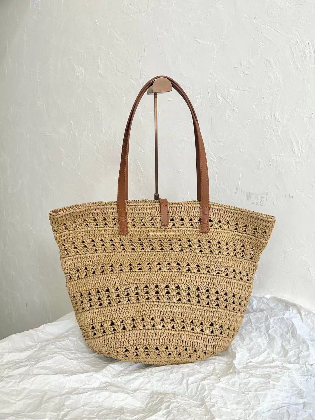 Saint Laurent Panier Raffia Bag view 15