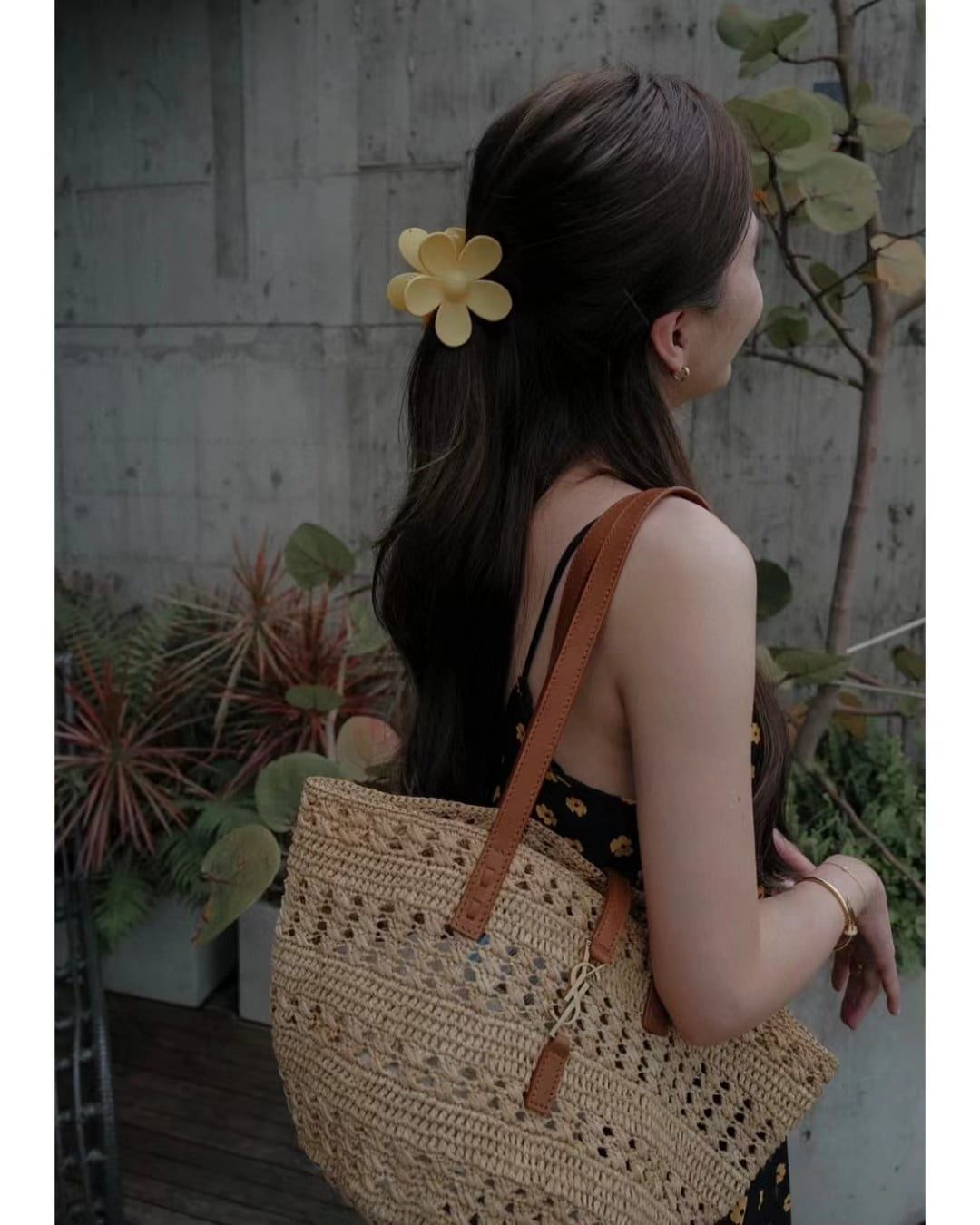 Saint Laurent Panier Raffia Bag view 19