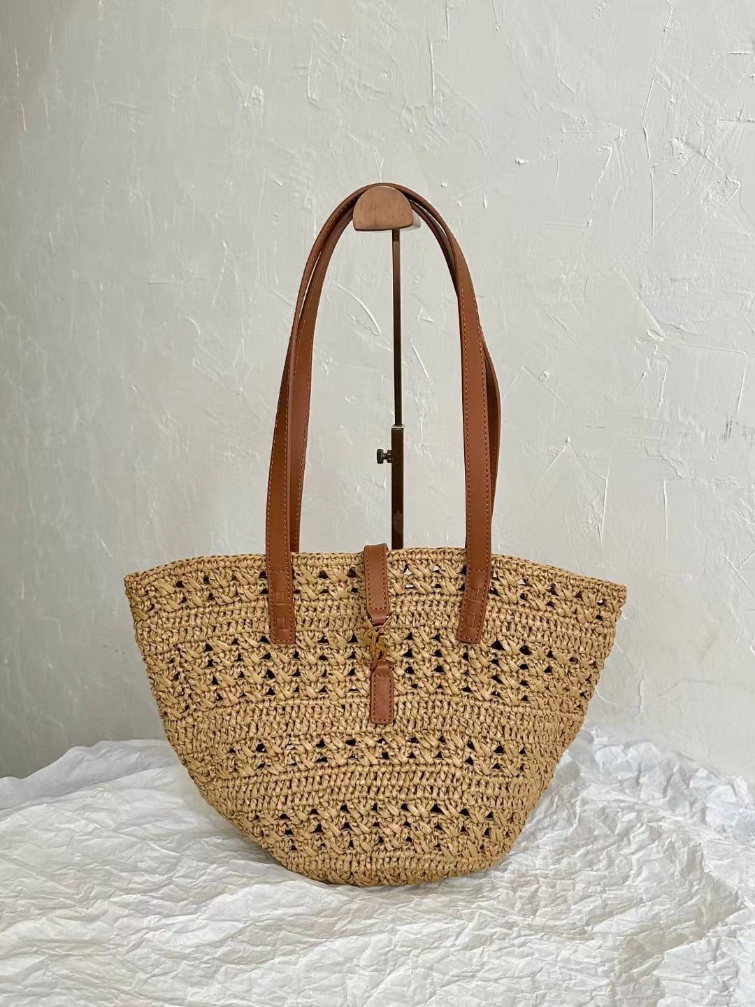 Saint Laurent Panier Raffia Bag view 2