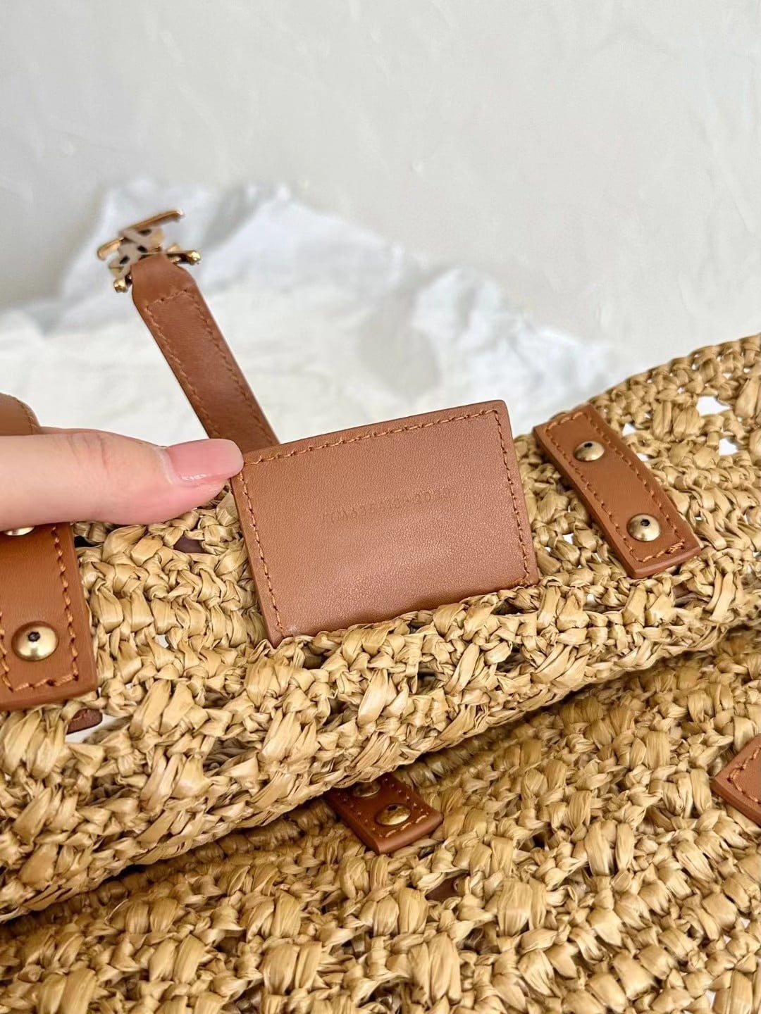 Saint Laurent Panier Raffia Bag view 8