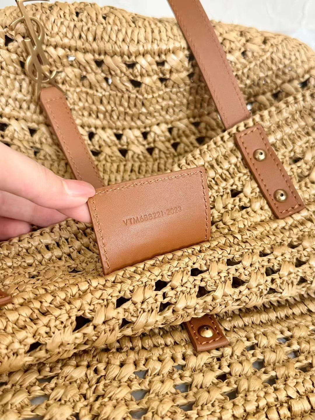 Saint Laurent Panier Raffia Bag view 9