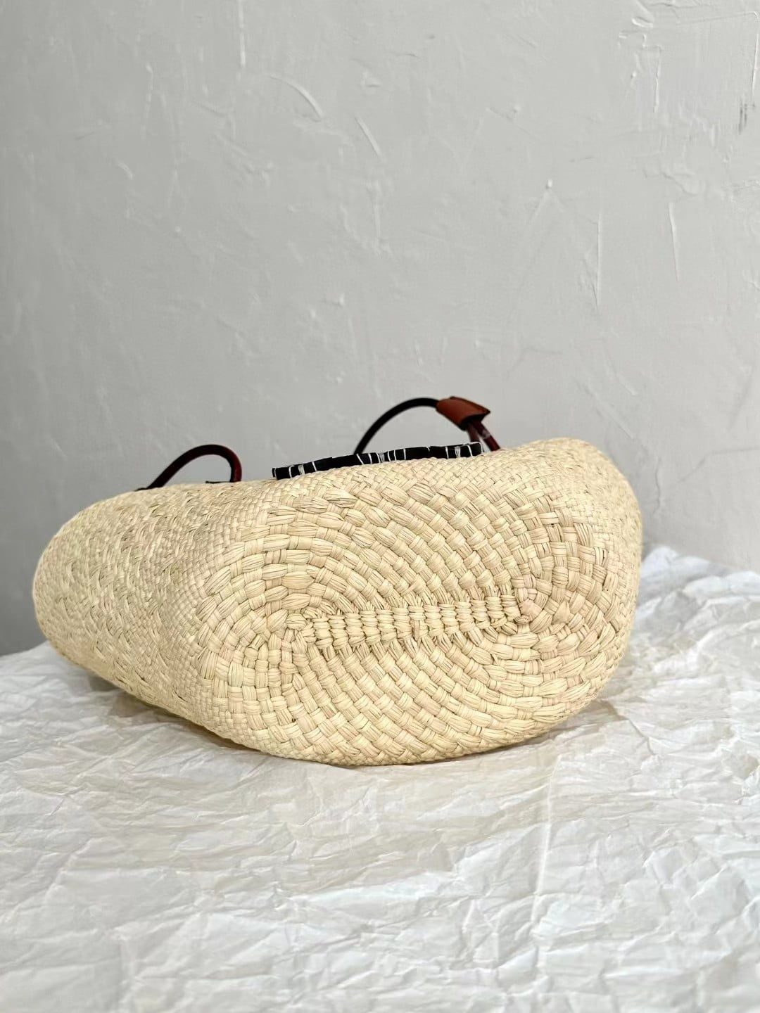 Loewe Anagram Basket Bag in iraca palm and calfskin view 9