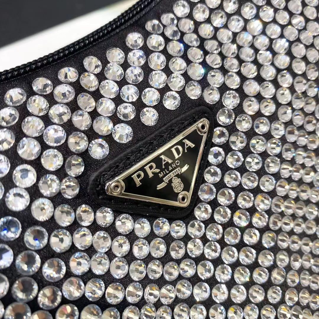 Prada Re-Edition 2000 Hobo Bag with Synthetic Crystals view 15