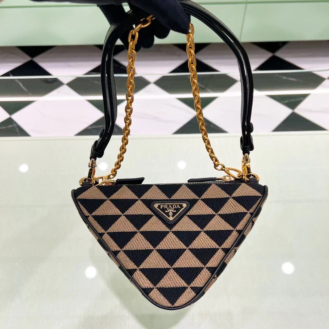Prada Symbole Embroidered Fabric Bag 1BC176 view 12