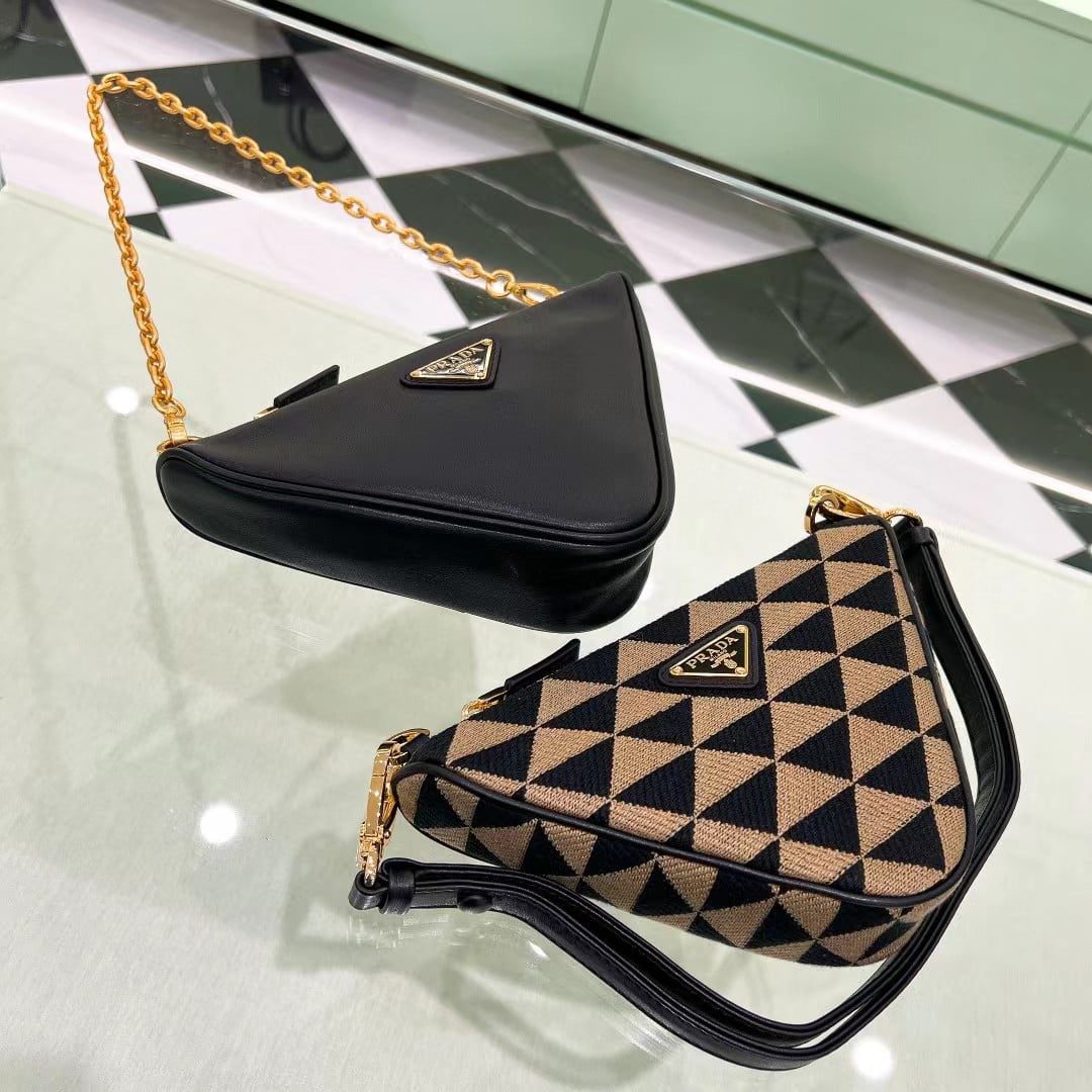 Prada Symbole Embroidered Fabric Bag 1BC176 view 13