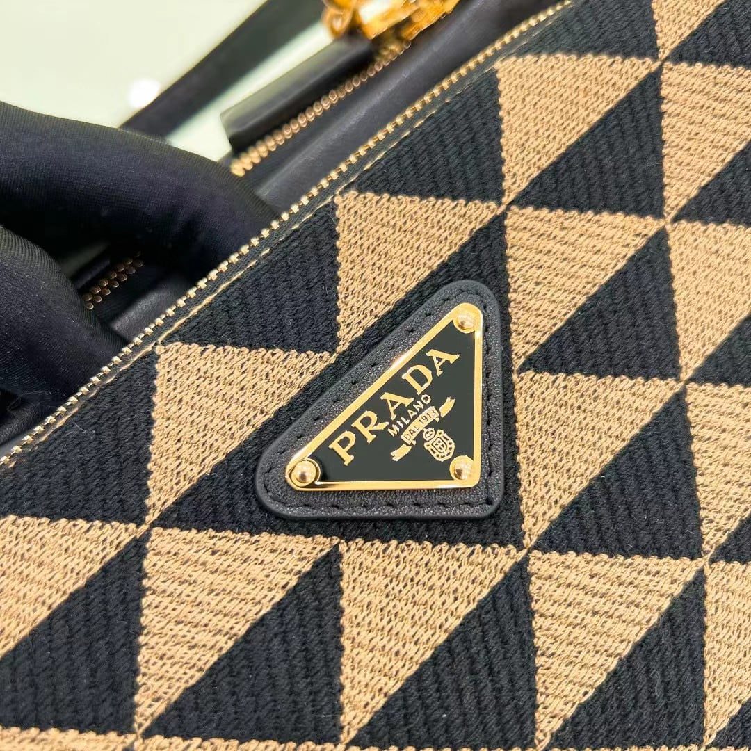 Prada Symbole Embroidered Fabric Bag 1BC176 view 15