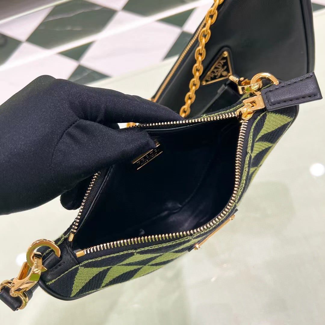 Prada Symbole Embroidered Fabric Bag 1BC176 view 18