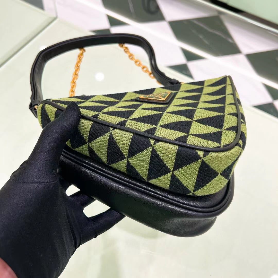 Prada Symbole Embroidered Fabric Bag 1BC176 view 6